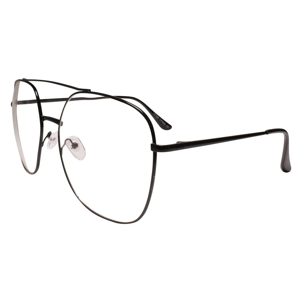 Oversized Exaggerated Mens Womens Square Black Frame Clear Lens Glasses